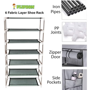 FLIPZON Premium 6-Tier Shoe Rack – Space-Saving, Durable & Stylish Storage Solution Souq Al Riyad