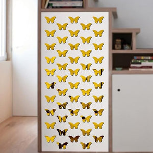 40 Butterfly Decorative 3D Acrylic Mirror for Wall Zambeel