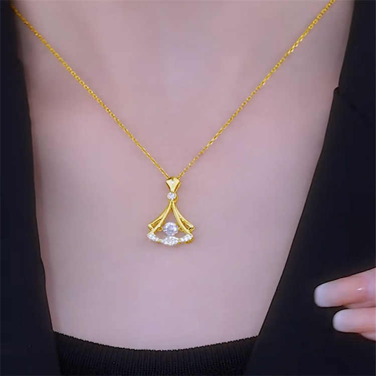 24K Gold Plated Fan Necklace