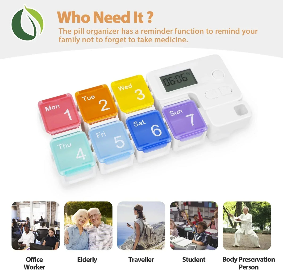 7 Days Pill Dispenser Organizer with Reminder Alarm Dailynexaa