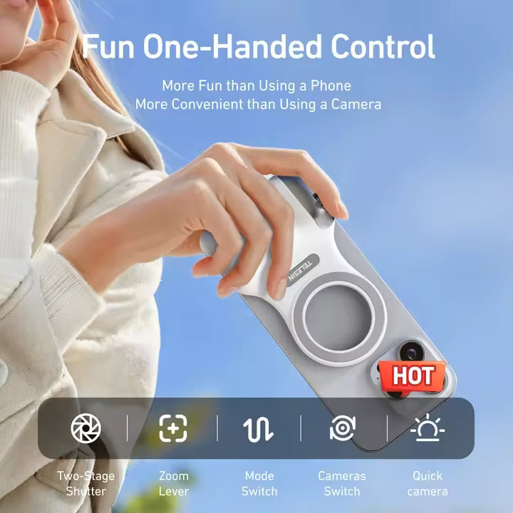 Fun Shot Magnetic Phone Camera DSLR Style Shutter Grip for Smart Phones & Android Dailynexaa