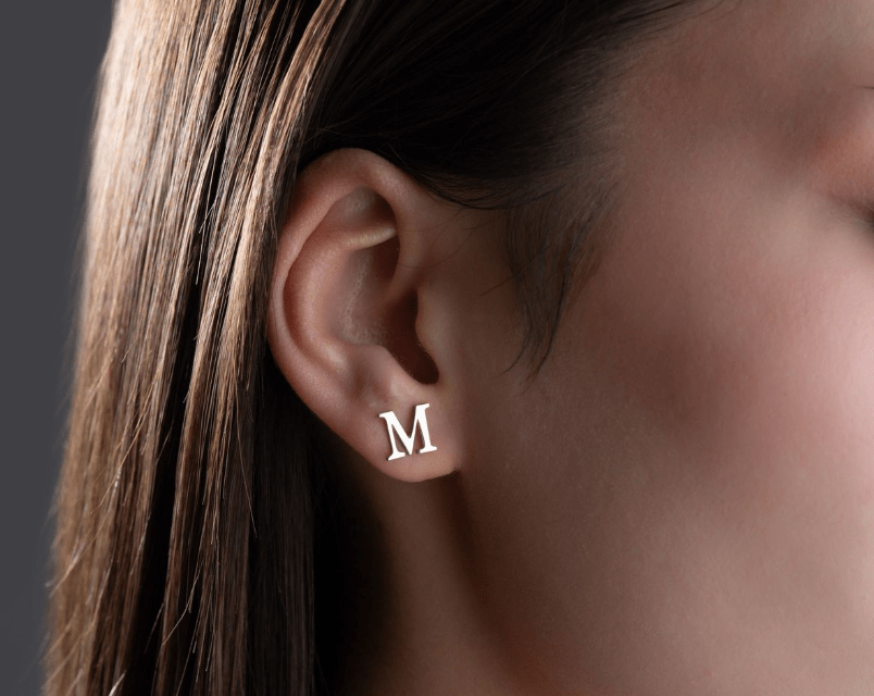 Custom Letter Stud Earring Zambeel - Elegant Bands