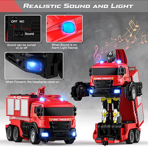 Fire Fighting - RC Deformation Fire Truck with Water Spray Ⓢ Zambeel - Toy Garden