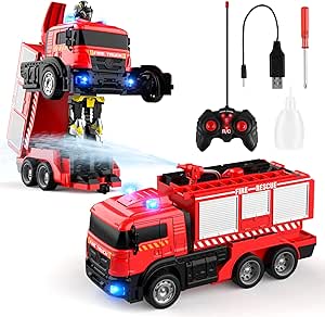 Fire Fighting - RC Deformation Fire Truck with Water Spray Ⓢ Zambeel - Toy Garden