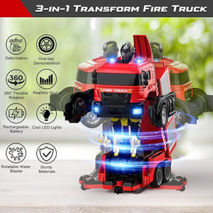 Fire Fighting - RC Deformation Fire Truck with Water Spray Ⓢ Zambeel - Toy Garden