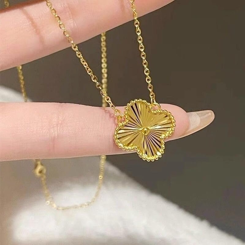 Four-Leaf Clover Gold Pendant Necklace Zambeel