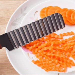 French Fries Cutter Stainless Steel Potato Cutter Knife Vegetable Wave Cutting Tools Kitchen Gadgets Zambeel - China