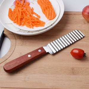French Fries Cutter Stainless Steel Potato Cutter Knife Vegetable Wave Cutting Tools Kitchen Gadgets Zambeel - China