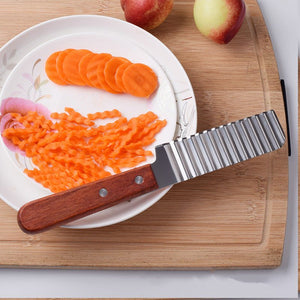 French Fries Cutter Stainless Steel Potato Cutter Knife Vegetable Wave Cutting Tools Kitchen Gadgets Zambeel - China