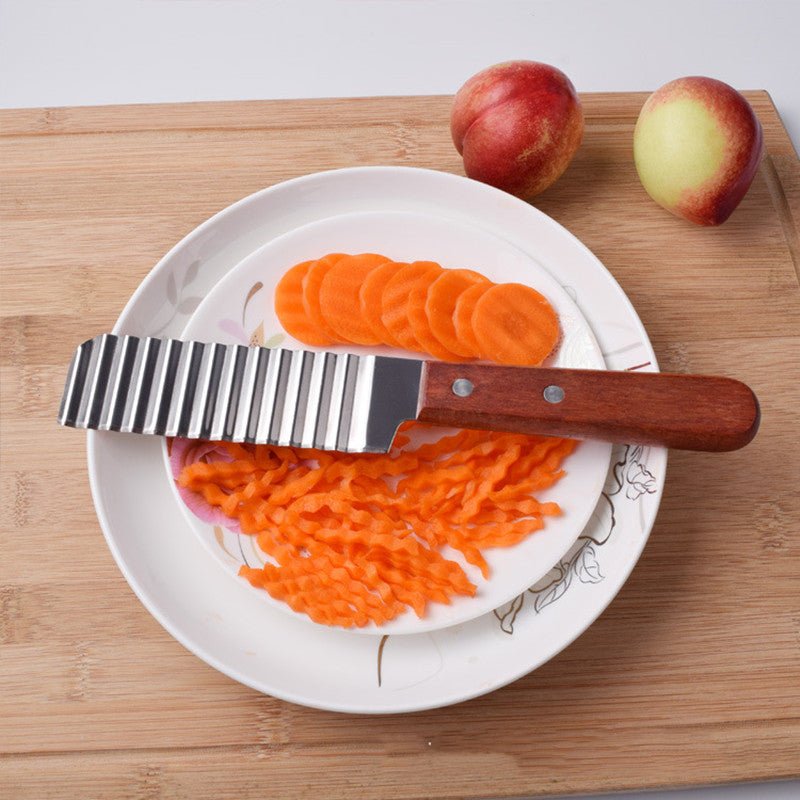 French Fries Cutter Stainless Steel Potato Cutter Knife Vegetable Wave Cutting Tools Kitchen Gadgets Zambeel - China