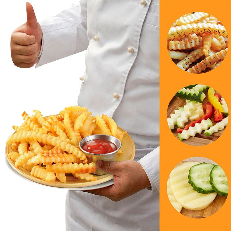 French Fries Cutter Stainless Steel Potato Cutter Knife Vegetable Wave Cutting Tools Kitchen Gadgets Zambeel - China