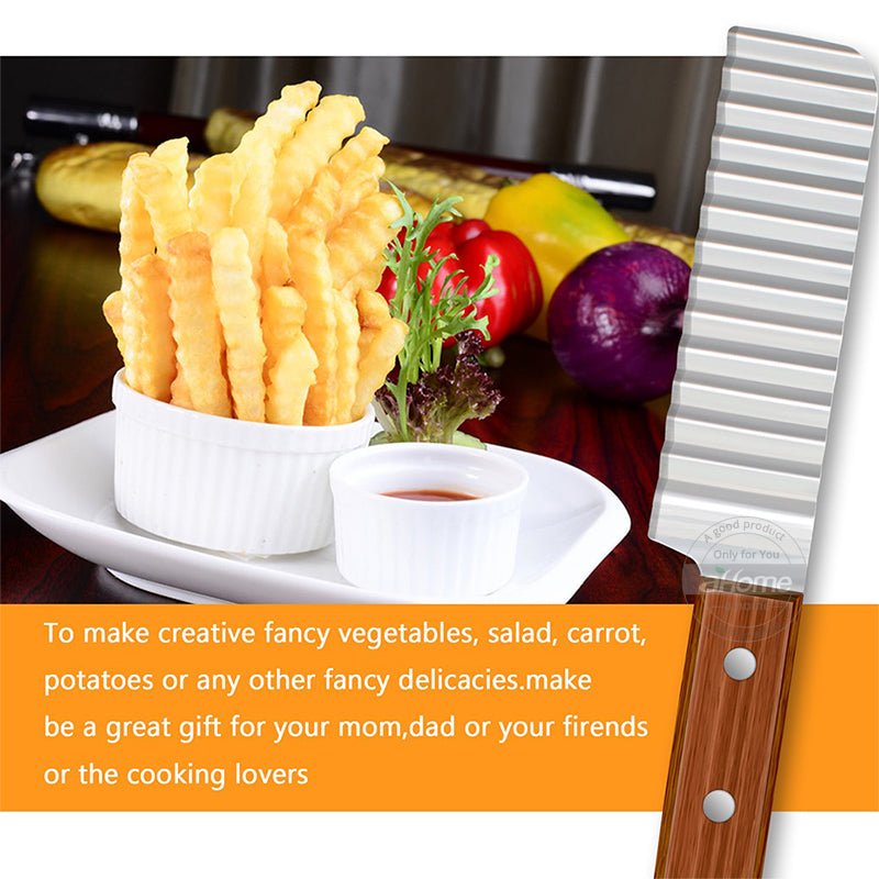 French Fries Cutter Stainless Steel Potato Cutter Knife Vegetable Wave Cutting Tools Kitchen Gadgets Zambeel - China