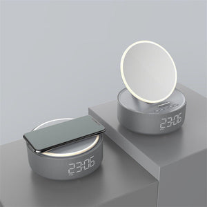 Mirror Wireless Charger Alarm Clock Bluetooth Speaker LED Night Light Smart Digital Clock Loudspeaker For Phone Charger Zambeel China