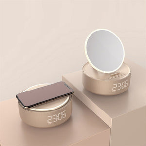Mirror Wireless Charger Alarm Clock Bluetooth Speaker LED Night Light Smart Digital Clock Loudspeaker For Phone Charger Zambeel China