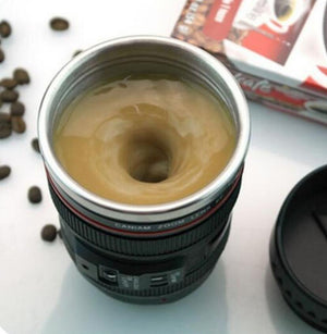 Transhome Creative Self Stirring Mug Camera Lens Mugs 300ml Battery Style Stainless Steel Milk Coffee Cups For Sporting Travel Zambeel - China
