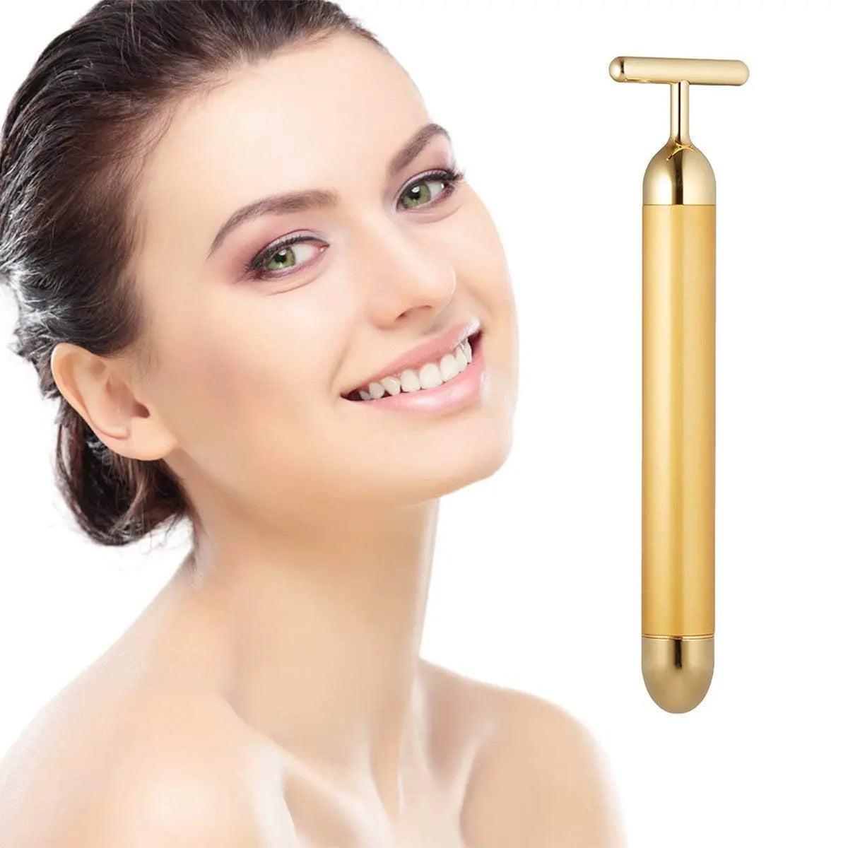V-Shaped Electric Facial Massage Bar – Gold Micro-Vibration Facial Sculptor Souq Al Riyad