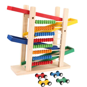 Wood Toy - Wooden Abacus & Car Slide Learning Toy Ⓢ Zambeel - Toy Garden
