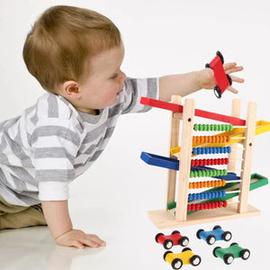 Wood Toy - Wooden Abacus & Car Slide Learning Toy Ⓢ Zambeel - Toy Garden