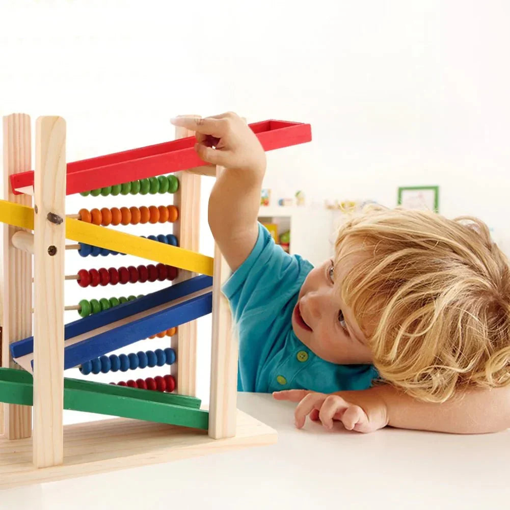 Wood Toy - Wooden Abacus & Car Slide Learning Toy Ⓢ Zambeel - Toy Garden