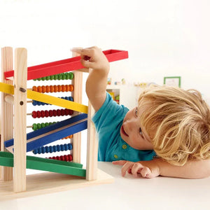 Wood Toy - Wooden Abacus & Car Slide Learning Toy Ⓢ Zambeel - Toy Garden